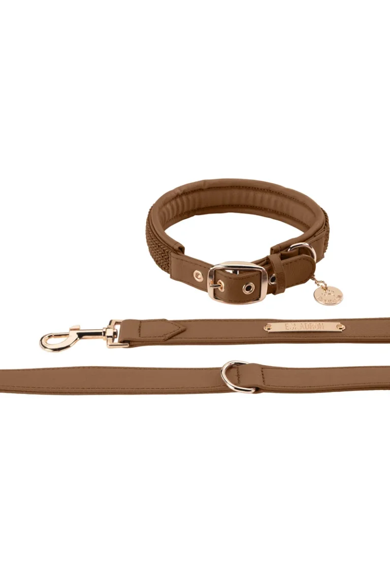 Hundhalsband + koppel, Faux Leather Plait Heritage – Eskadron