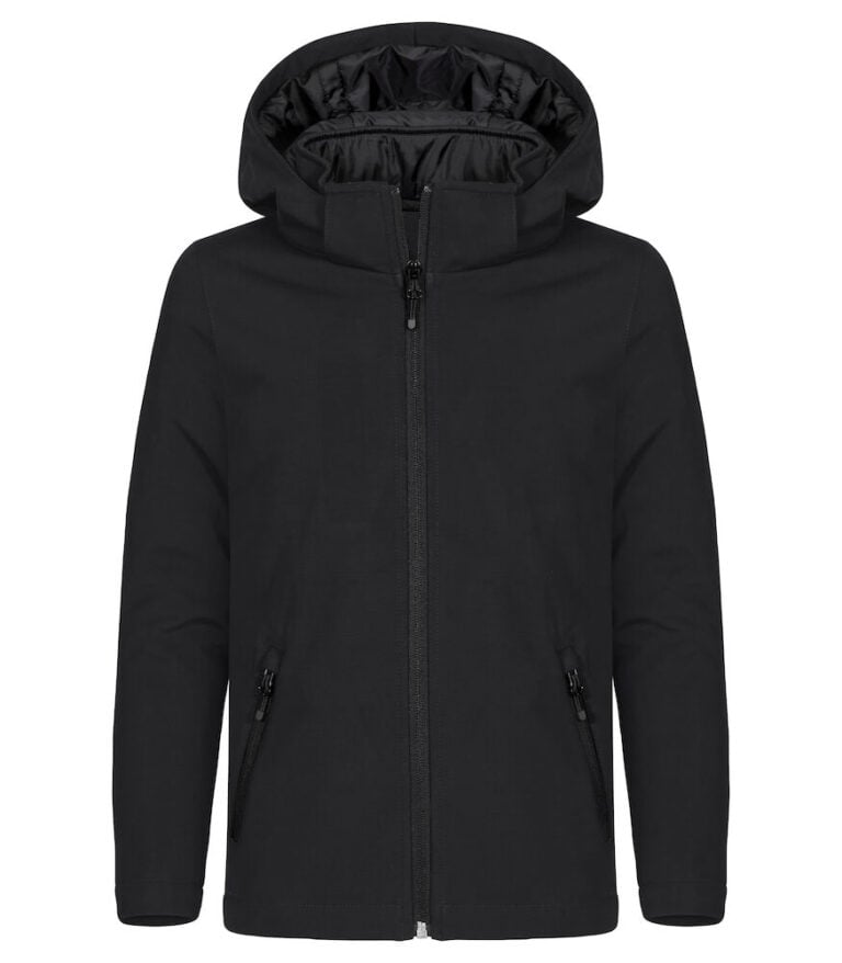 Softshelljacka fodrad Junior, Svart – Clique