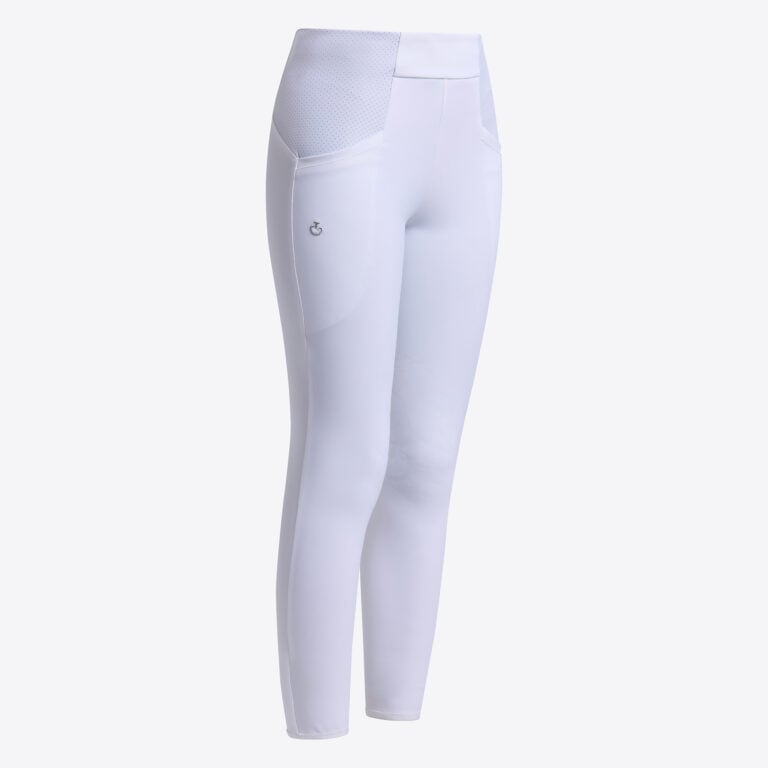 Perforated Insert Leggings Jr, Vit – Cavalleria Toscana
