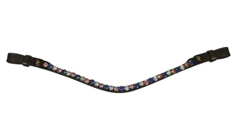 Pannband White/Blue/Pink crystals, brun – Santa Cruz of Scandinavia