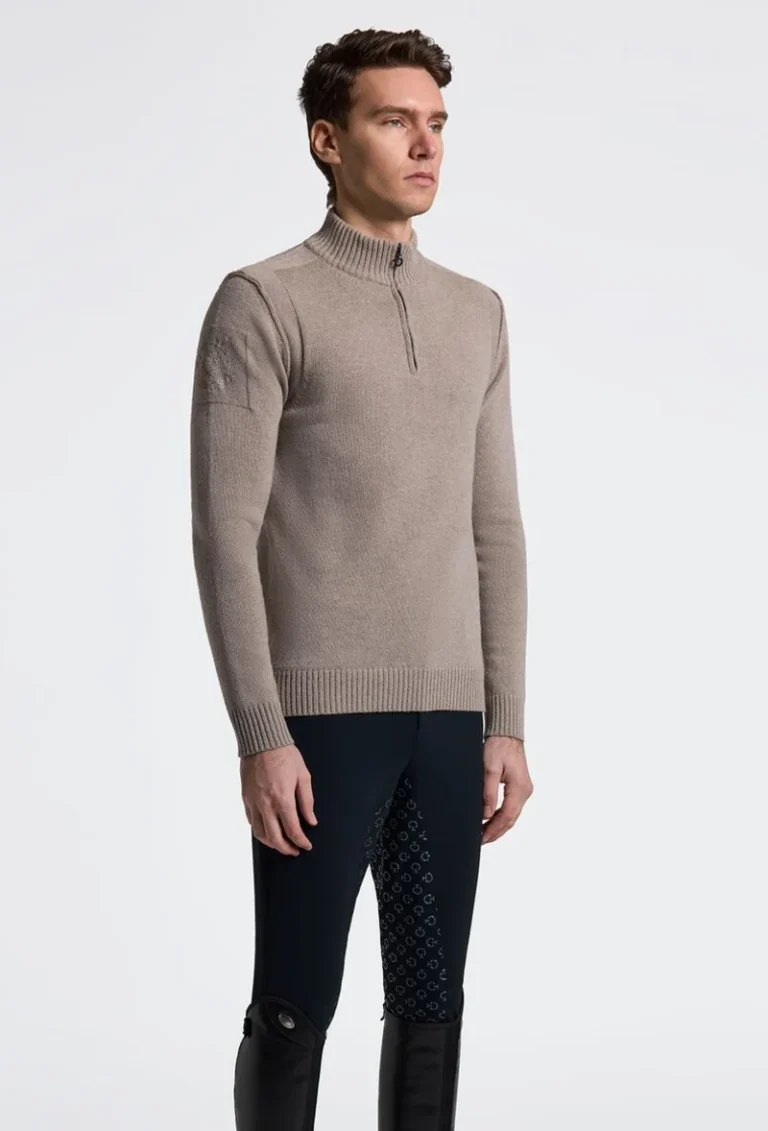 Mens Pure Wool Half Zip Turtleneck Sweater – Cavalleria Toscana