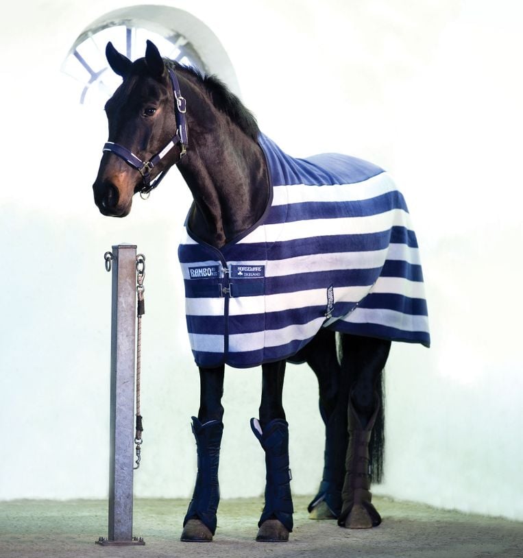 Rambo Deluxe Fleece Newmarket Whitney Stripe Navy
