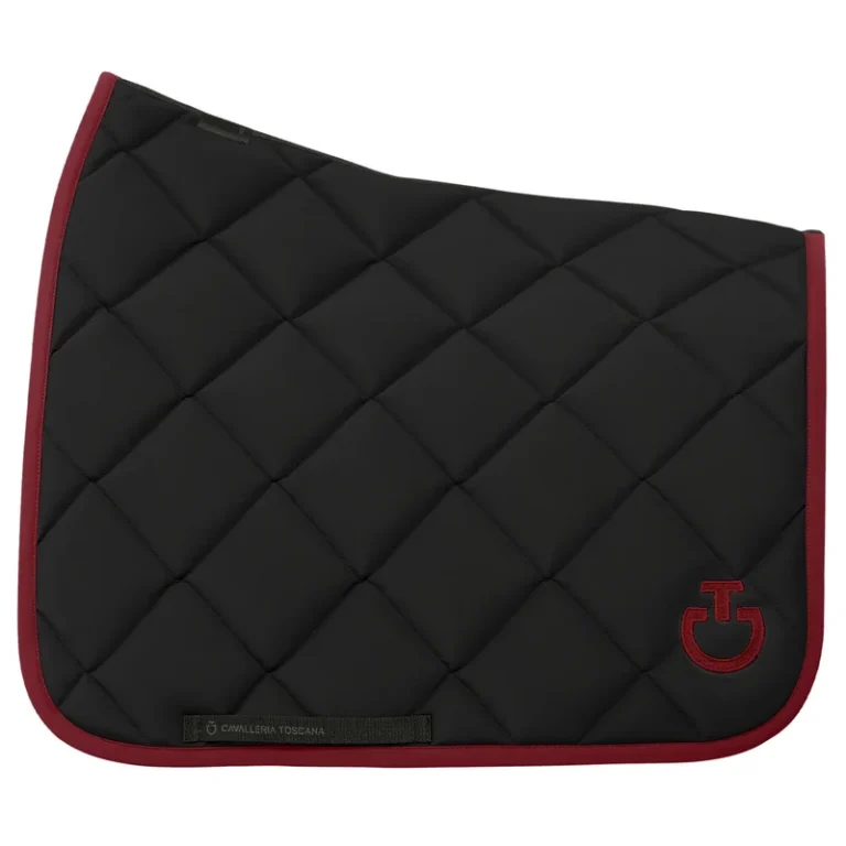 CT Diamond Quilted Jersey Dressyrschabrak, Svart/Bordeux – Cavalleria Toscana