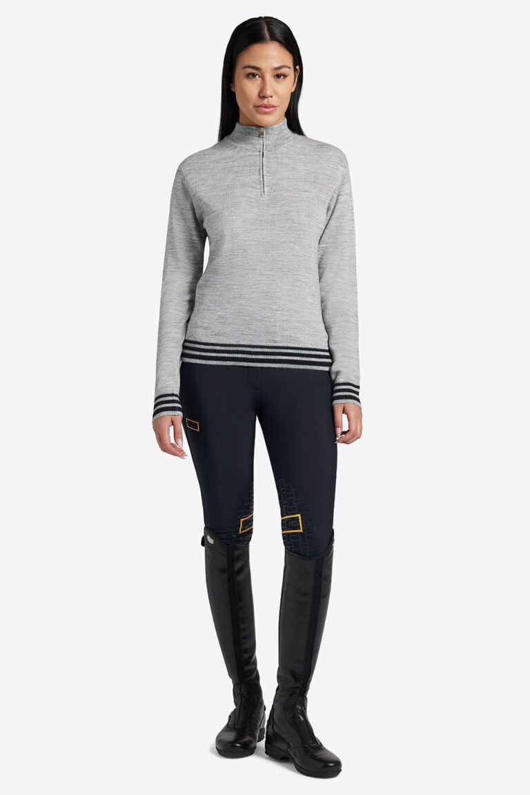 Wool Blend Half Zip Sweater – Rider's Gene