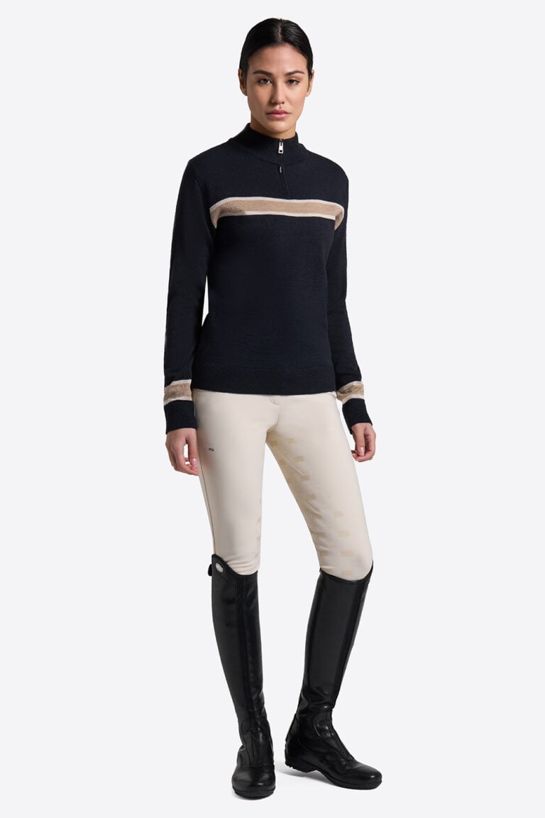 Wool Blend Half Zip Sweater – Rider's Gene