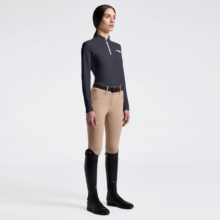 Perforated Insert Training Polo, Charcoal – Cavalleria Toscana