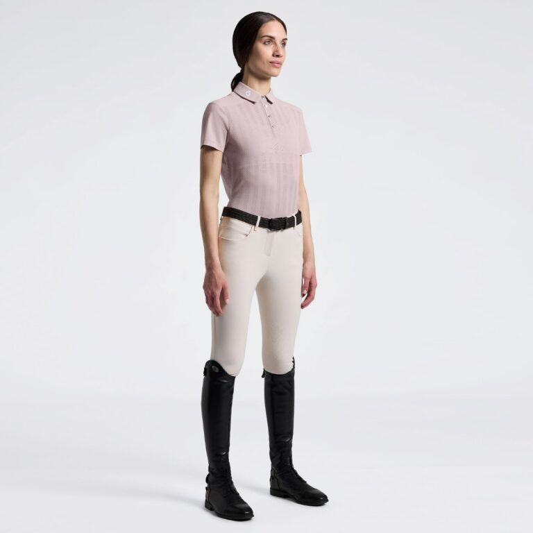 Jacquard Jersey w/Insert Training Polo, Violet Ice – Cavalleria Toscana