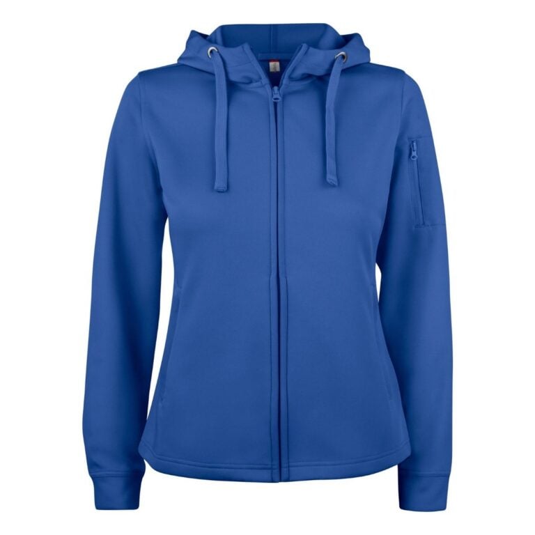 Basic Active Hoodie Full Zip Women Royalblå – Clique
