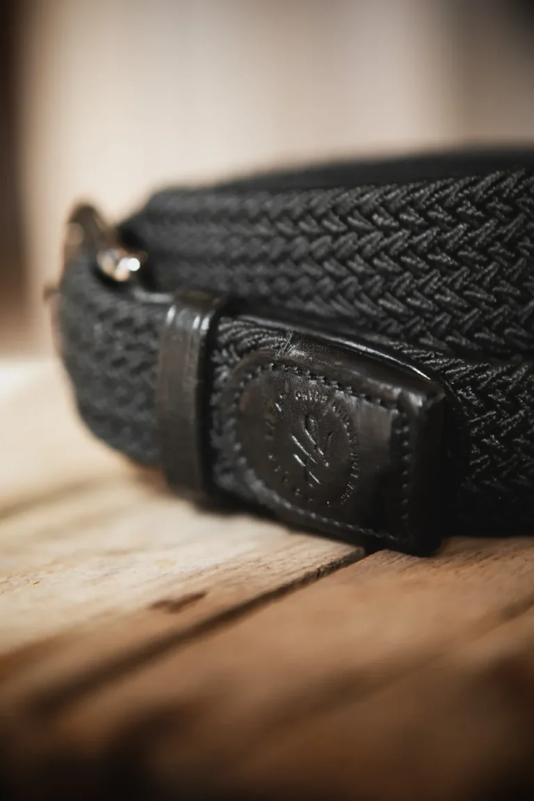 flätat elastiskt Horse Life skärp med snygga läderdetaljer