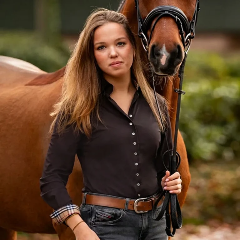 Blouse FDL Nova London, mörkbrun – Schockemöhle Sports