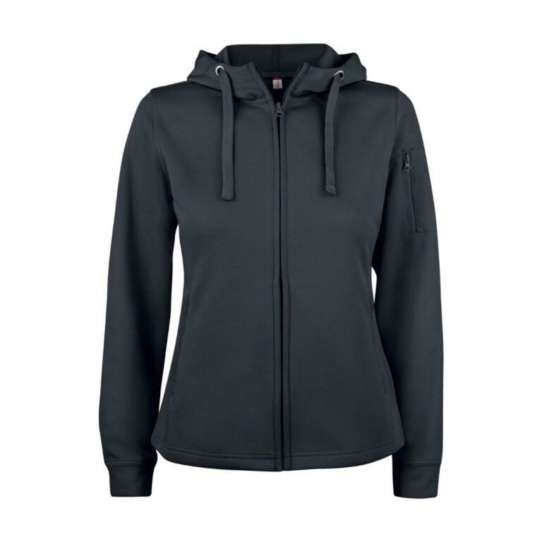 Basic Active Hoody Full Zip Women Svart – Clique