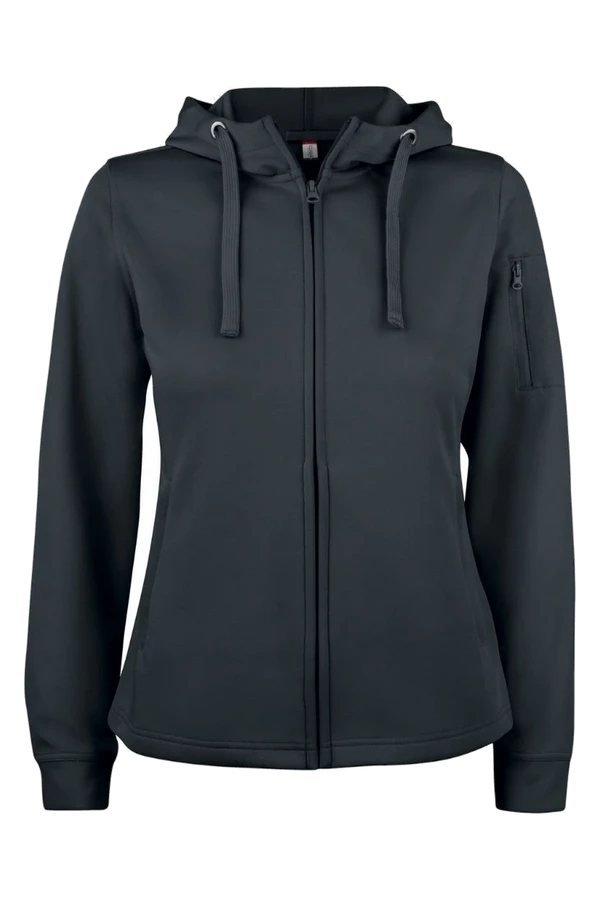 Basic Active Hoody Full Zip Women Svart – Clique
