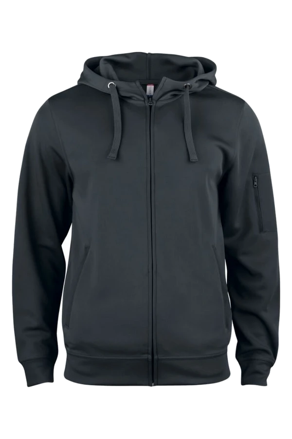Basic Active Hoody Full Zip Unisex, Svart – Clique