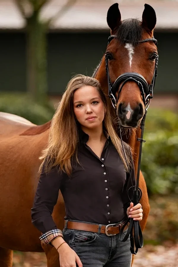 Blouse FDL Nova London, mörkbrun – Schockemöhle Sports