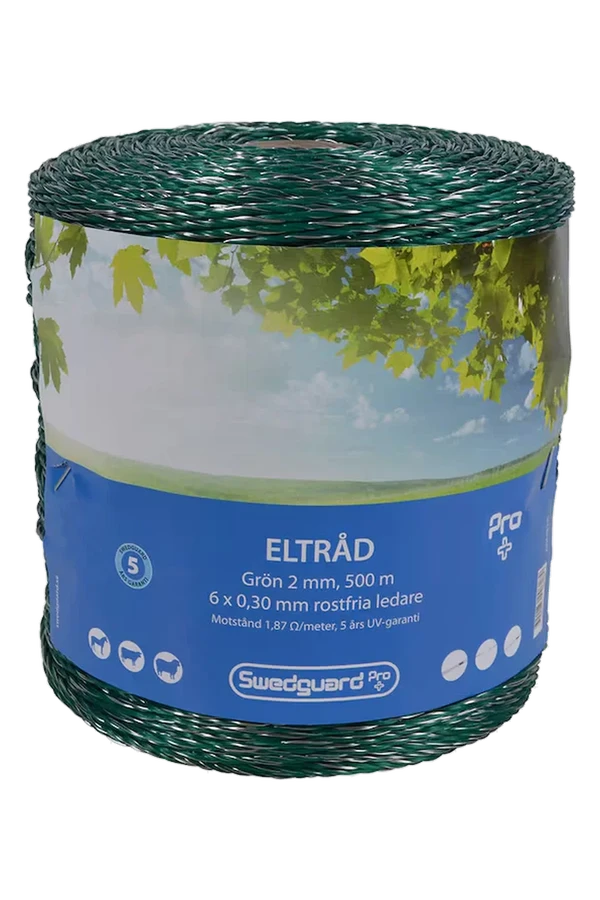 Eltråd Pro+ 2 mm grön 500 m 6x0,30 – Swedguard