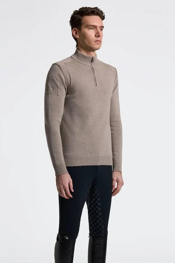 Mens Pure Wool Half Zip Turtleneck Sweater – Cavalleria Toscana