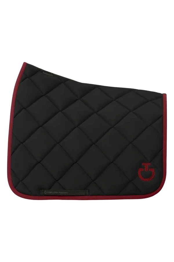 CT Diamond Quilted Jersey Dressyrschabrak, Svart/Bordeux – Cavalleria Toscana
