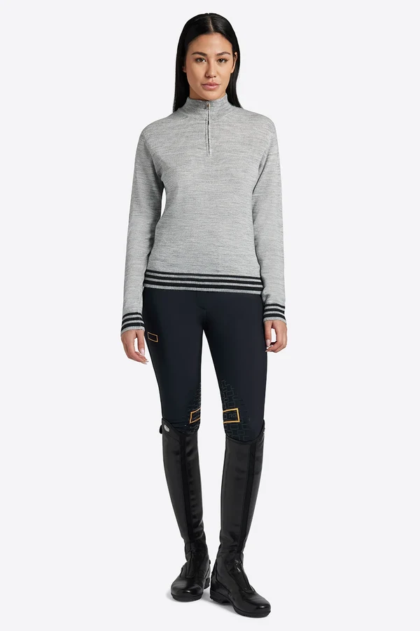 Wool Blend Half Zip Sweater – Rider's Gene