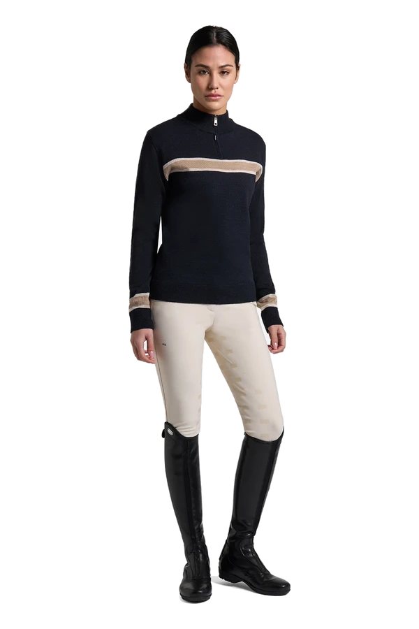 Wool Blend Half Zip Sweater – Rider's Gene