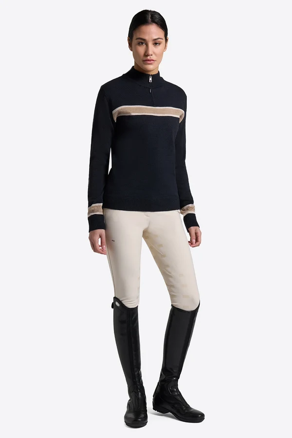 Wool Blend Half Zip Sweater – Rider's Gene
