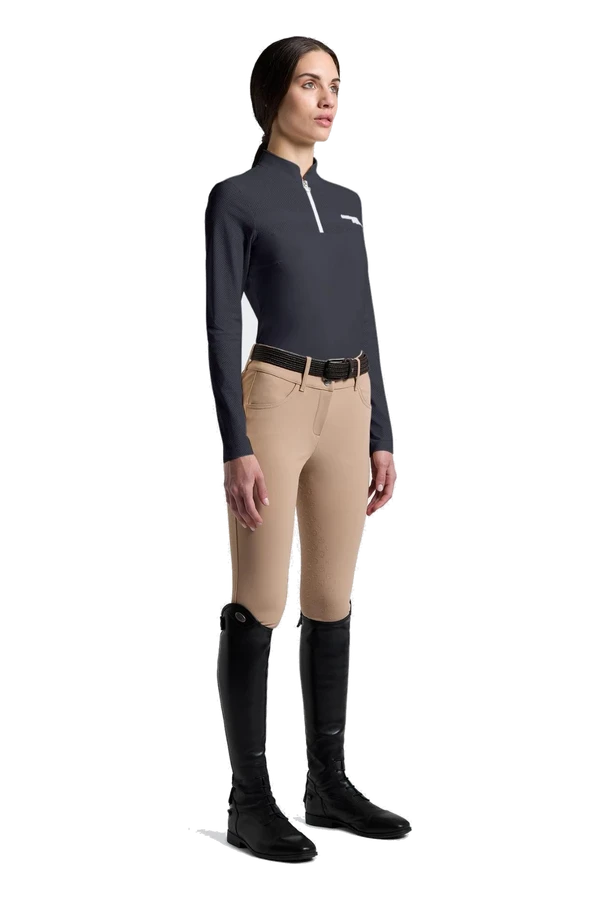 Perforated Insert Training Polo, Charcoal – Cavalleria Toscana