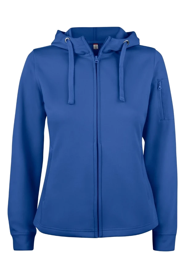Basic Active Hoodie Full Zip Women Royalblå – Clique